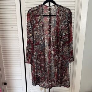 NorthStyle Paisley Sheer Tunic - Red and Black